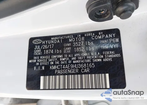 2017 Hyundai Accent Se from USA, damaged, VIN KMHCT4AE9HU368165